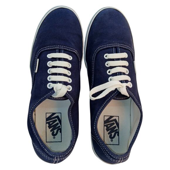 Vans Off the Wall Womens Dark Blue Canvas Lace Up Sneakers - Size 8.5 - Picture 6 of 8
